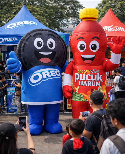 Balon Maskot untuk Roadshow Produk FMCG: Cara Marketing Offline yang Bikin Brand Kamu Diserbu Pengunjung